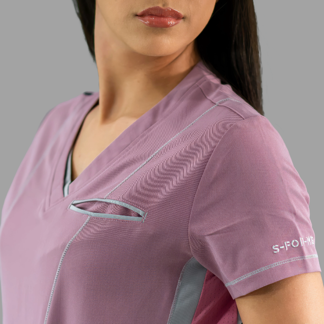 Filipina Quirúrgica Est. 301 Palo de Rosa/Gris/Rosa Mujer, Scrubs Antifluido