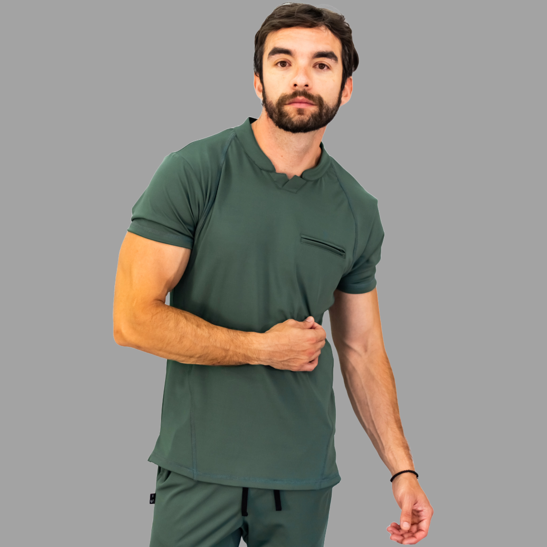 Filipina Quirurgica Hombre Verde Olivo Super Stretch, Scrubs Est. 910