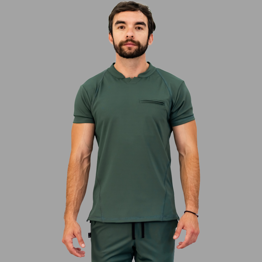 Filipina Quirurgica Hombre Verde Olivo Super Stretch, Scrubs Est. 910