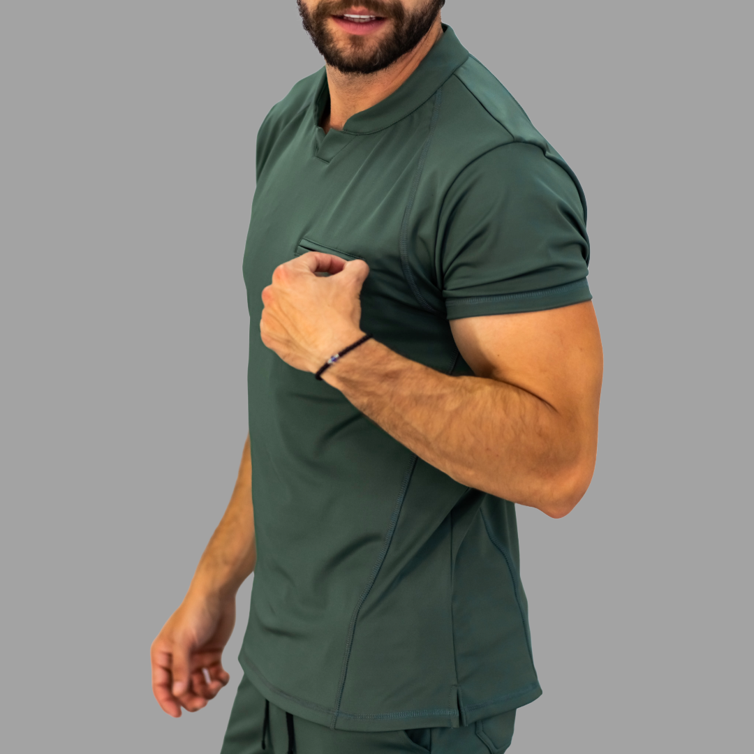 Filipina Quirurgica Hombre Verde Olivo Super Stretch, Scrubs Est. 910