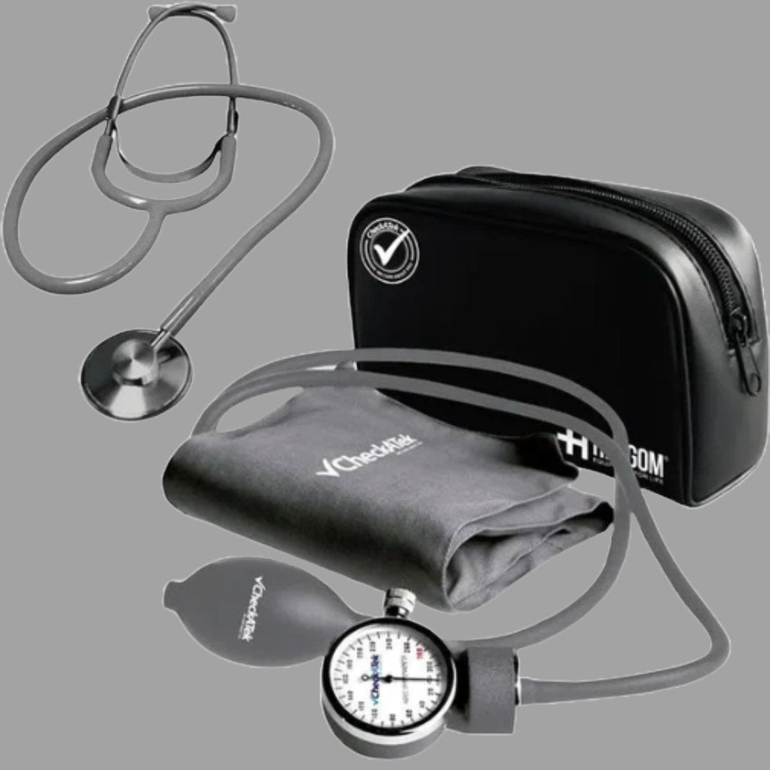 Kit Simple Baumanometro Eco. Gris (incluye estetoscopio)