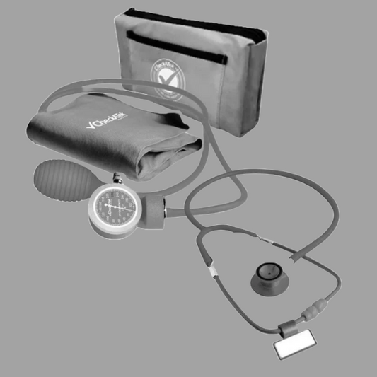 Kit Doble Baumanometro Aneroide Gris (Incluye Estetoscopio)