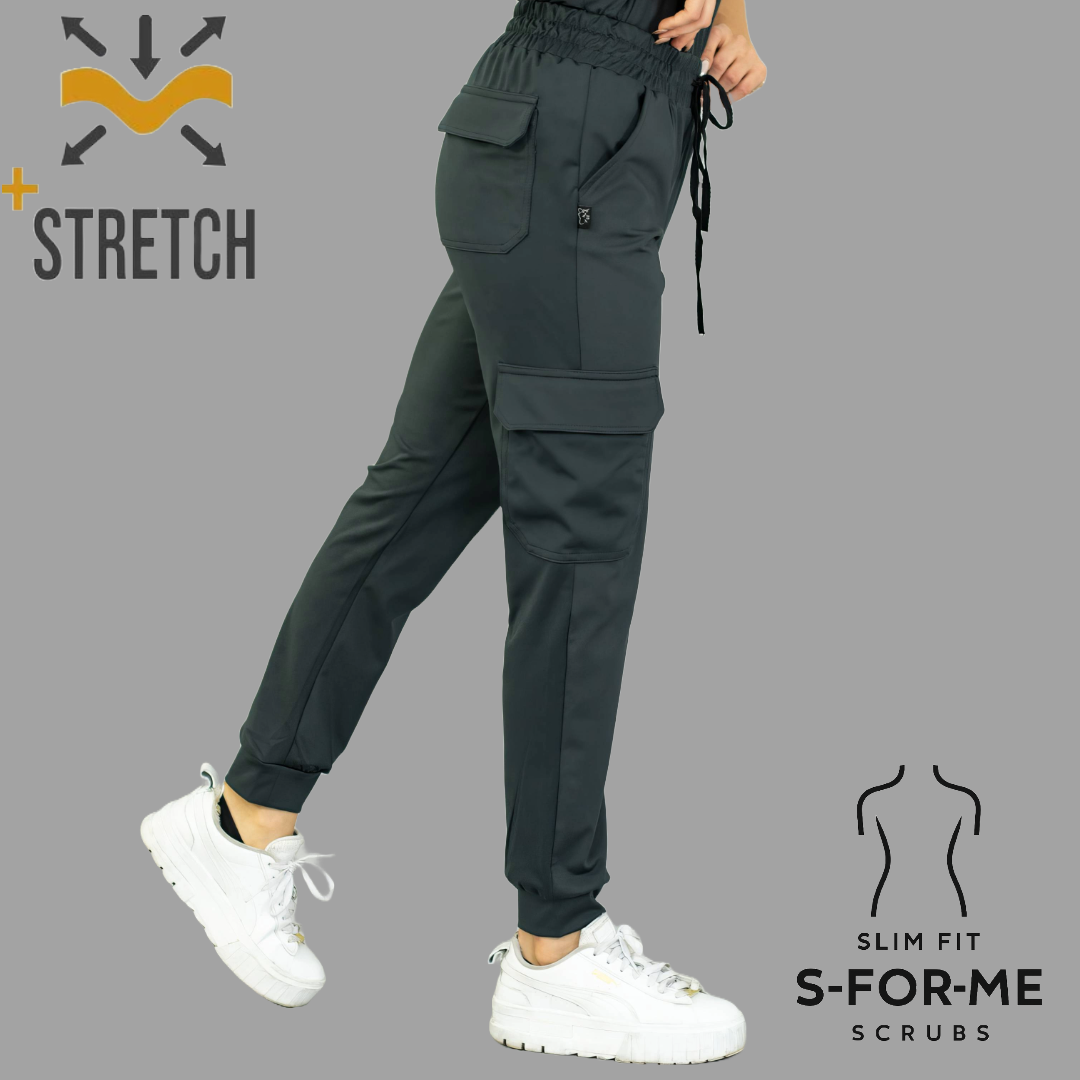 Conjunto Quirúrgico Gris Oxford para Mujer – Estilo 910 | Super Stretch Slim Fit