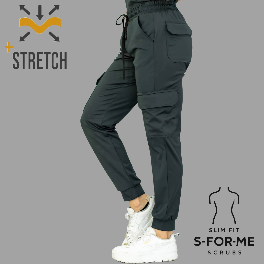 Conjunto Quirúrgico Gris Oxford para Mujer – Estilo 910 | Super Stretch Slim Fit