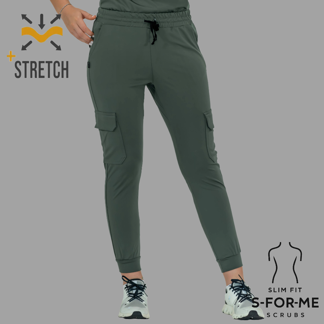 Jogger Quirúrgico, Mujer Verde Pino Super Stretch, Scrubs 910