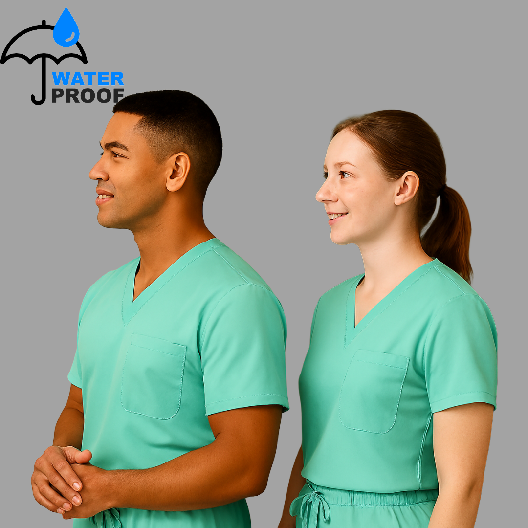 Filipina Quirúrgica 500 Unisex Basic Azul Agua Antifluido-cloro resistente Scrubs 500 FW