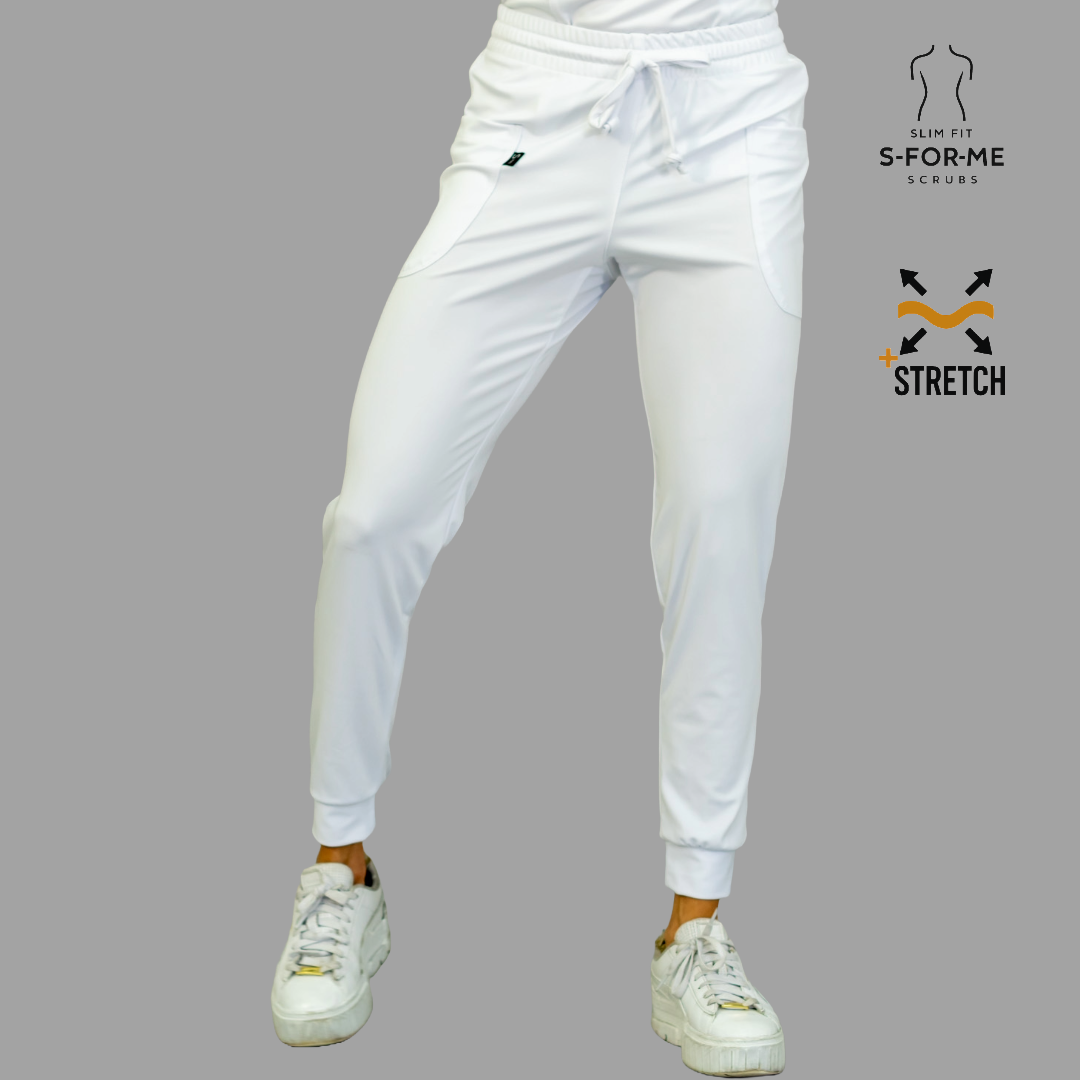 Jogger Quirurgico Mujer Slim Fit Blanco Super Stretch, Scrubs 902