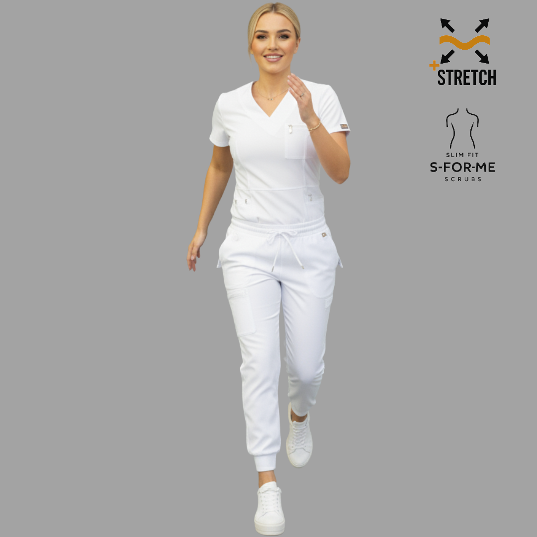 Conjunto Quirúrgico Blanco para Dama – Estilo 902 Super Stretch
