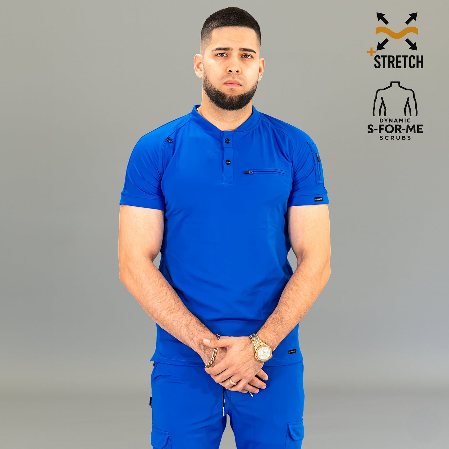 Filipina médica azul rey hombre Scrubs 901 Super Stretch corte slim