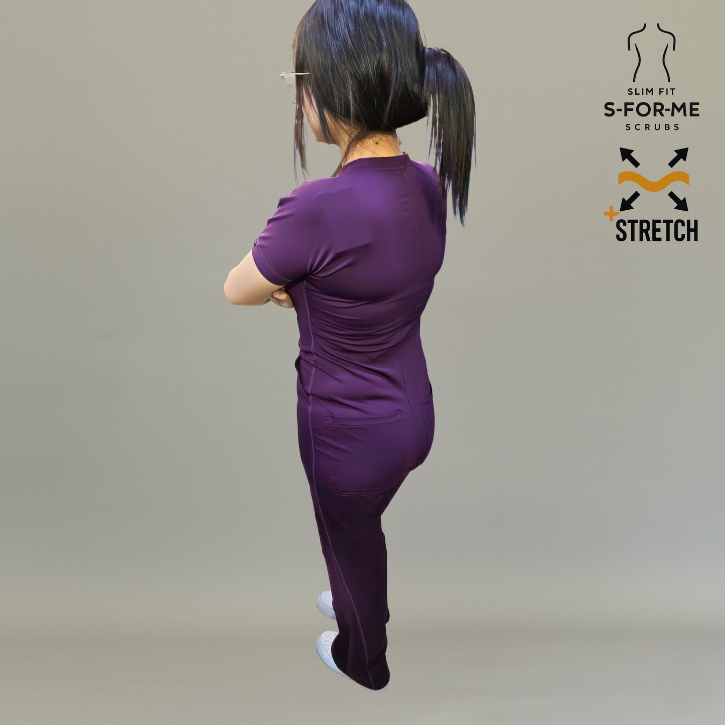 Jumpsuit Quirúrgico Mujer Estilo 945 Uva Super Stretch Manga Corta