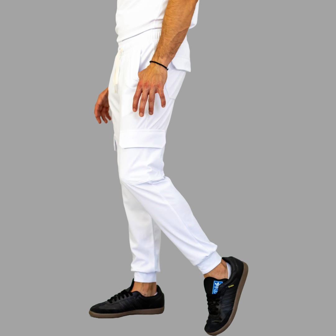 Jogger Quirúrgico Hombre Blanco Super Stretch, Scrubs Est. 910