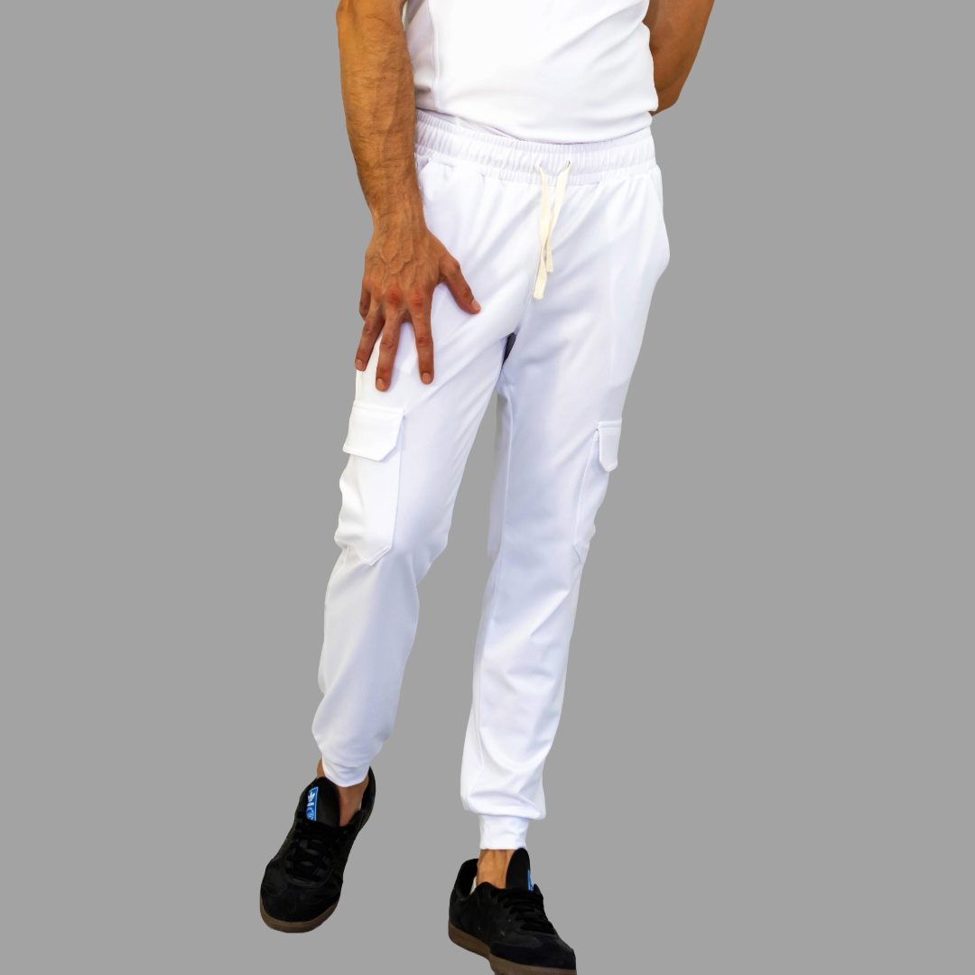 Conjunto Quirúrgico Blanco para Hombre – Estilo 910 | Super Stretch Slim Fit