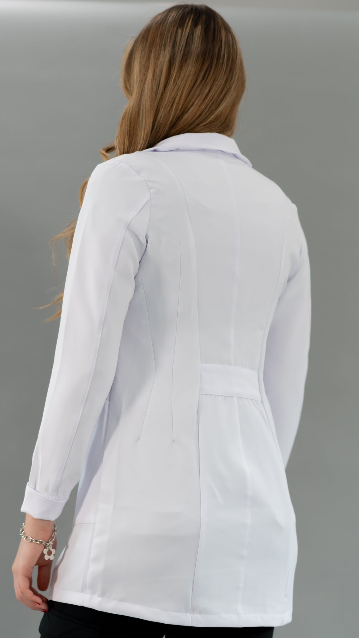 Bata Médica Stretch Extra Blanca Dama, Antifluido