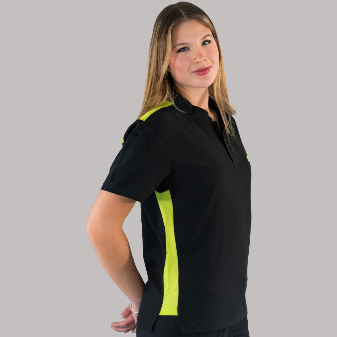 Filipina Quirúrgica Unisex Negra/Lima, Scrubs 520