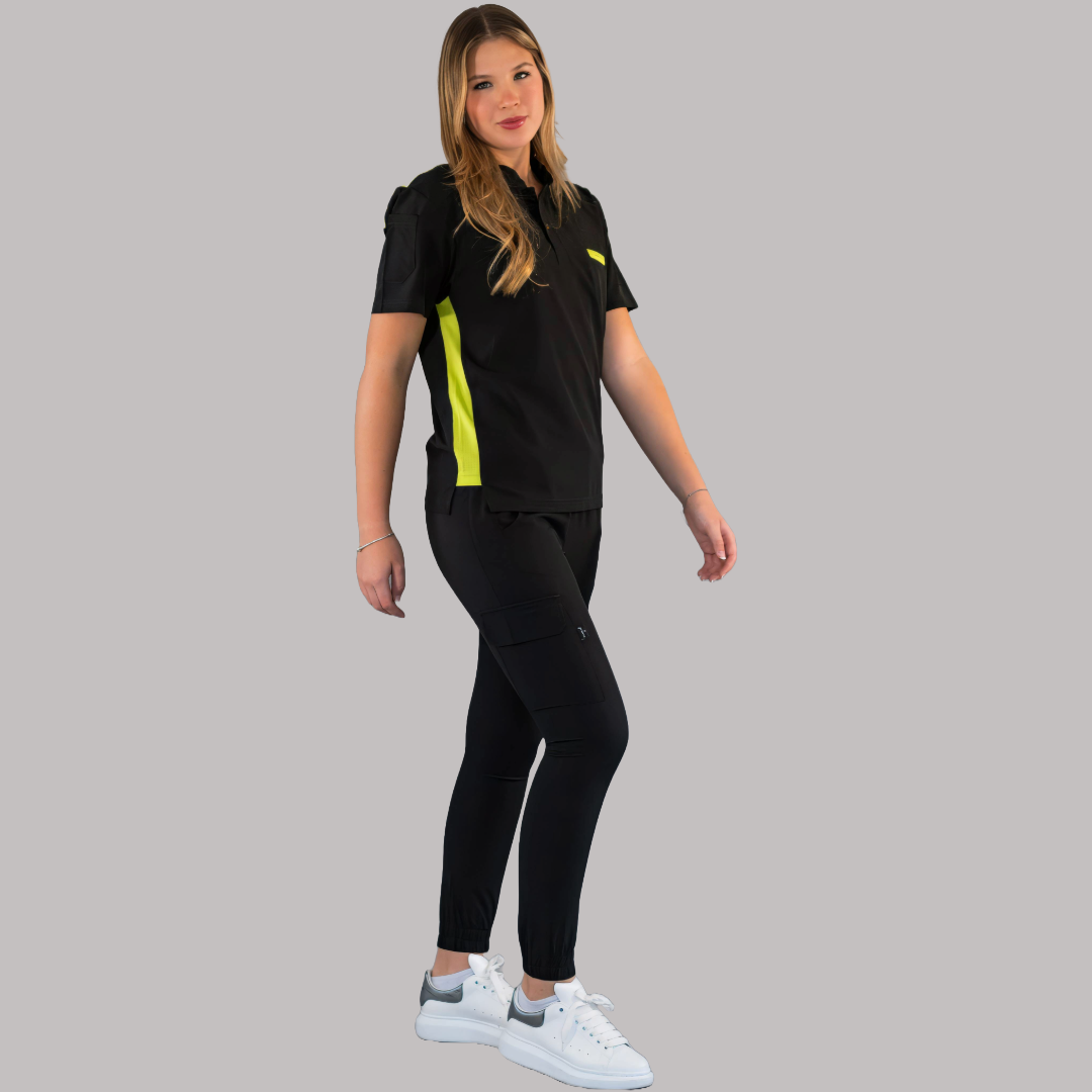 Filipina Quirúrgica Unisex Negra/Lima, Scrubs 520
