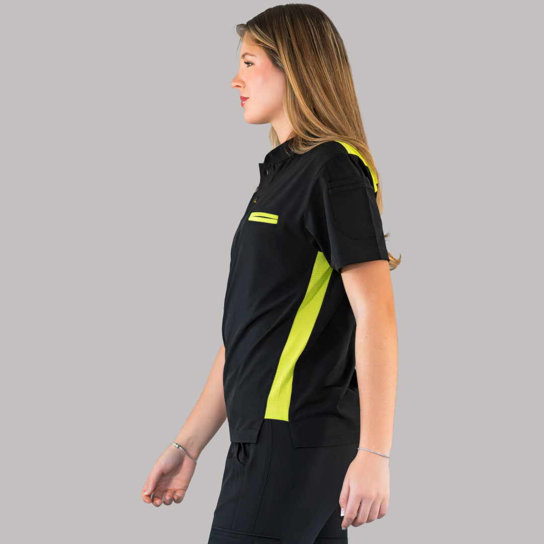 Filipina Quirúrgica Unisex Negra/Lima, Scrubs 520