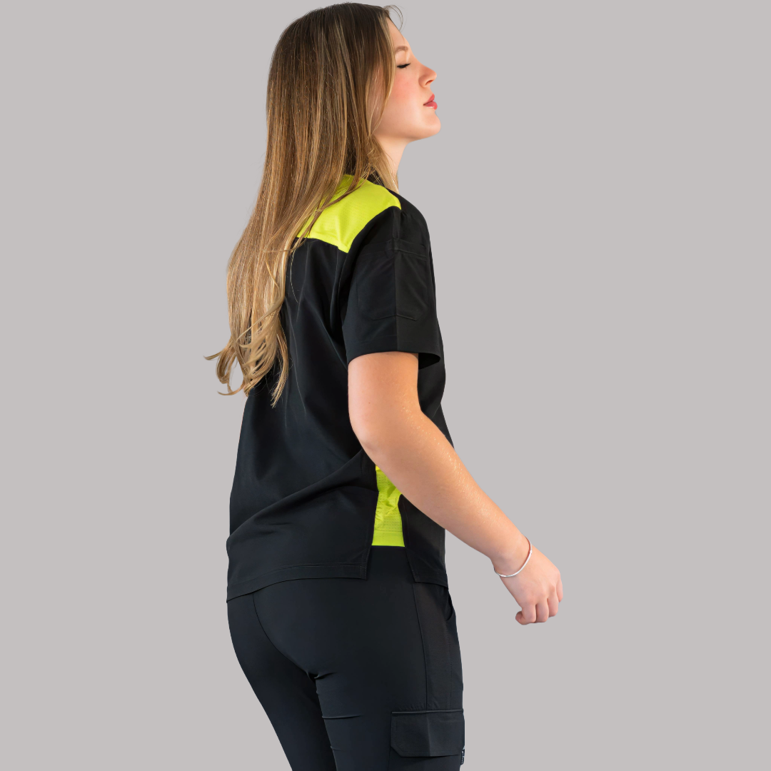 Filipina Quirúrgica Unisex Negra/Lima, Scrubs 520