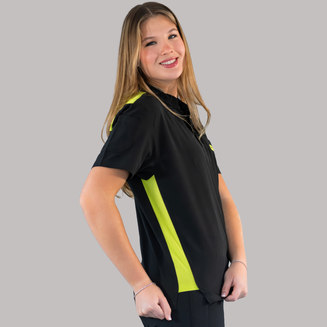 Filipina Quirúrgica Unisex Negra/Lima, Scrubs 520