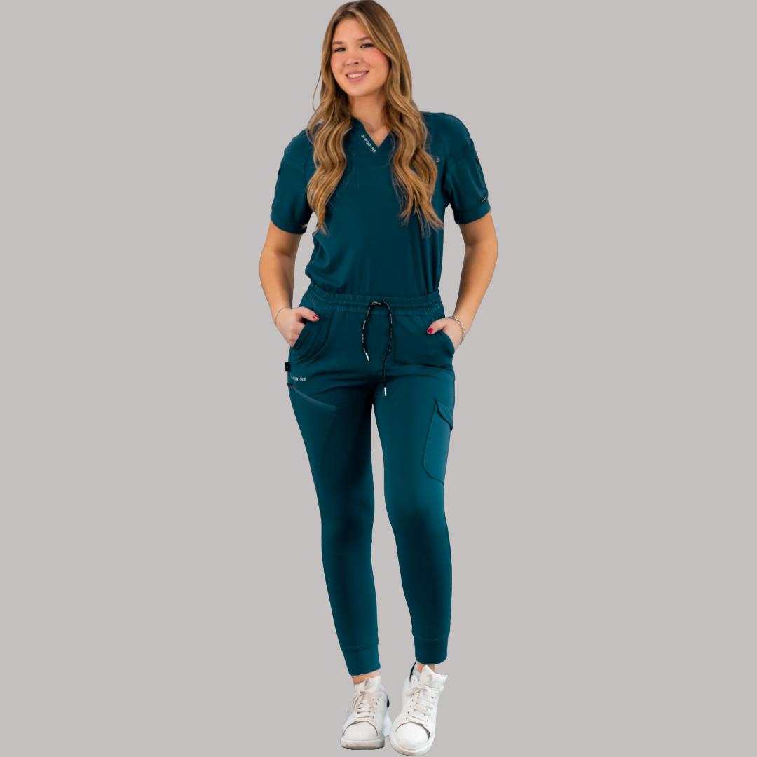 Filipina Unisex Quirúrgica Super Stretch Azul Caribe, Scrubs 905