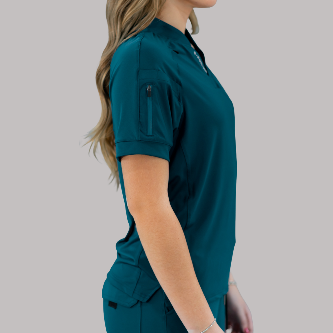 Filipina Unisex Quirúrgica Super Stretch Azul Caribe, Scrubs 905