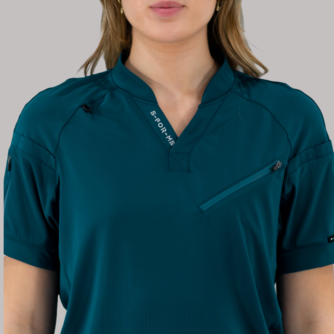 Filipina Unisex Quirúrgica Super Stretch Azul Caribe, Scrubs 905