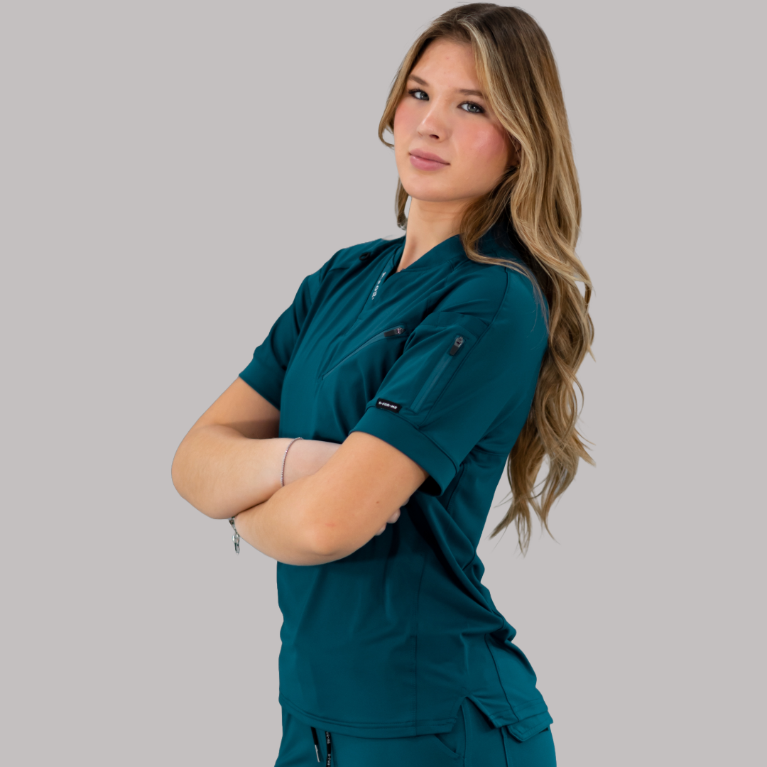 Filipina Unisex Quirúrgica Super Stretch Azul Caribe, Scrubs 905