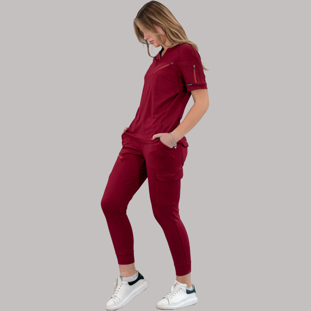 Filipina Unisex Quirúrgica Super Stretch Vino, Scrubs 905