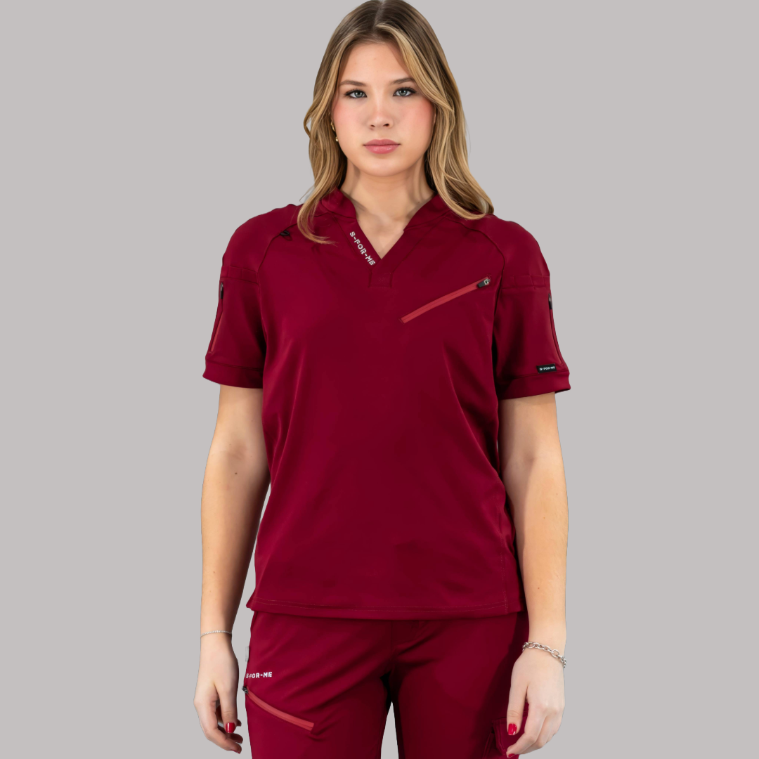 Filipina Unisex Quirúrgica Super Stretch Vino, Scrubs 905