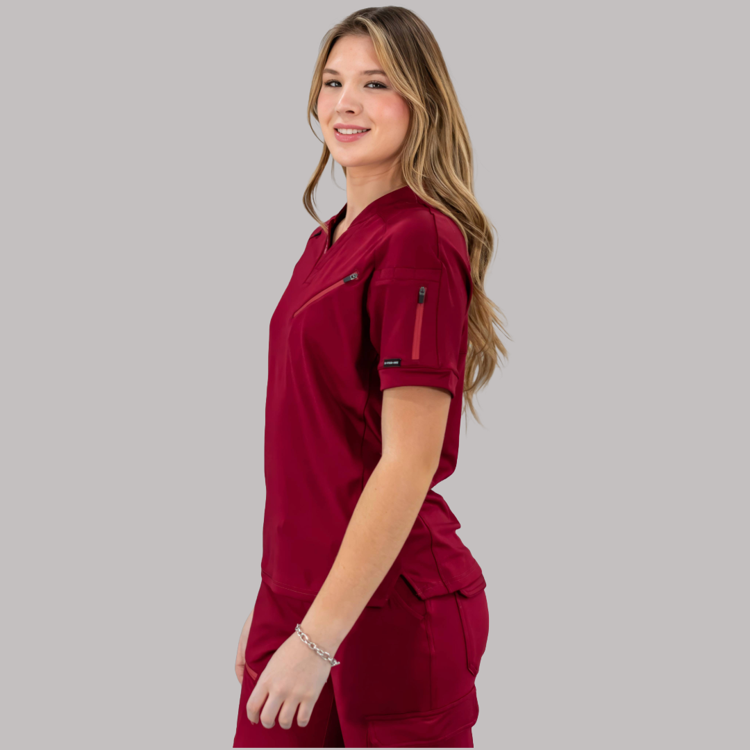Filipina Unisex Quirúrgica Super Stretch Vino, Scrubs 905