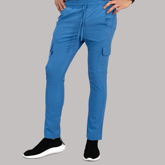 Pantalón Quirúrgico Skinny, Azul Plumbago F.W Hombre, Scrubs 520