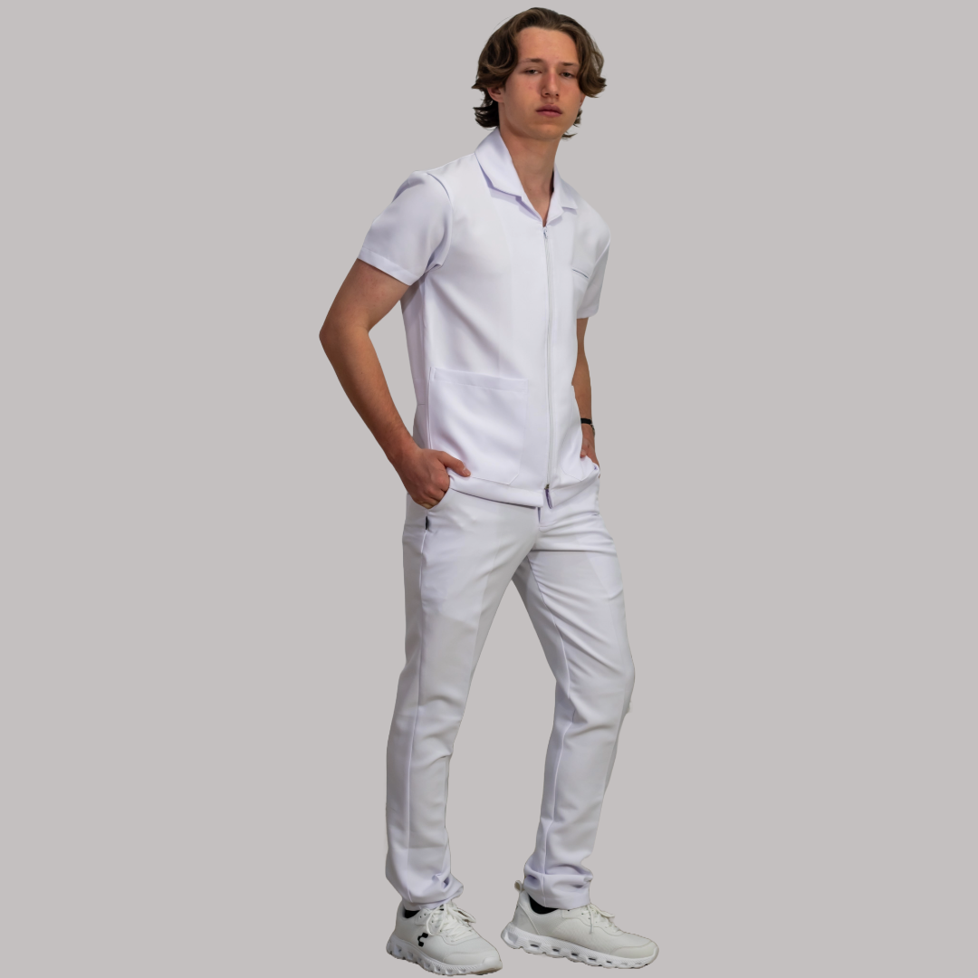 Filipina Hombre  Blanca cuello sport Con Cierre Antifluido