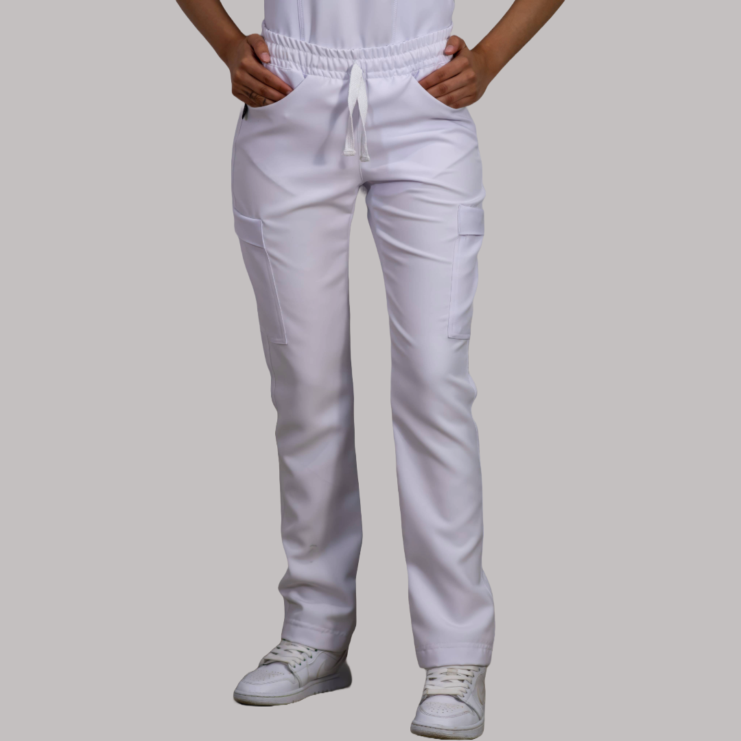 Pantalón Stretch 6 bolsas extra blanco, stretch Mujer, Antifluido
