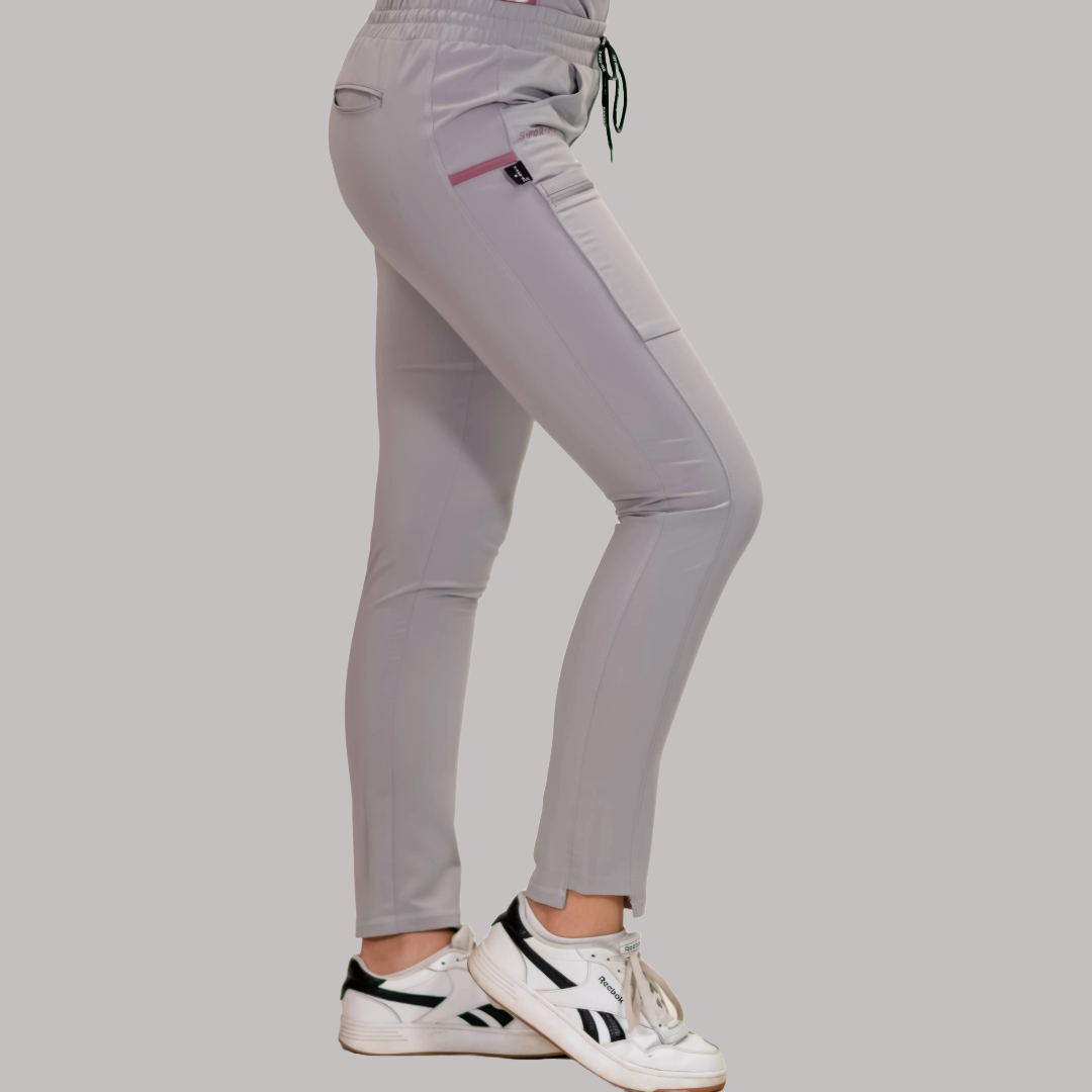 Pantalón Quirúrgico Gris Perla Mujer, Scrubs Antifluido Est. 300