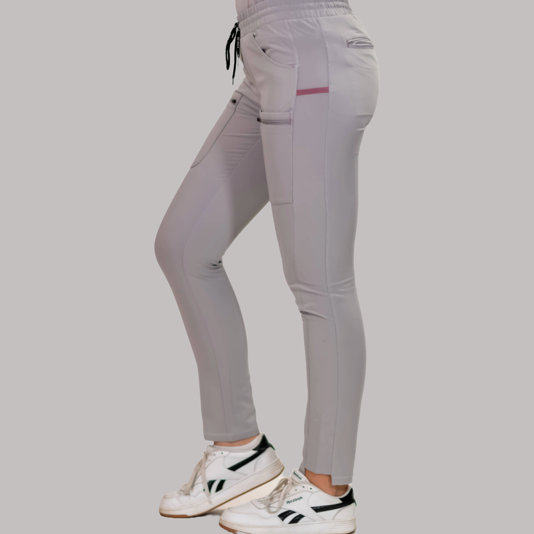 Pantalón Quirúrgico Gris Perla Mujer, Scrubs Antifluido Est. 300