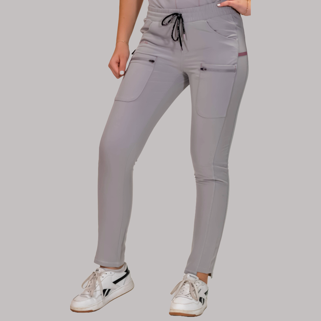 Pantalón Quirúrgico Gris Perla Mujer, Scrubs Antifluido Est. 300