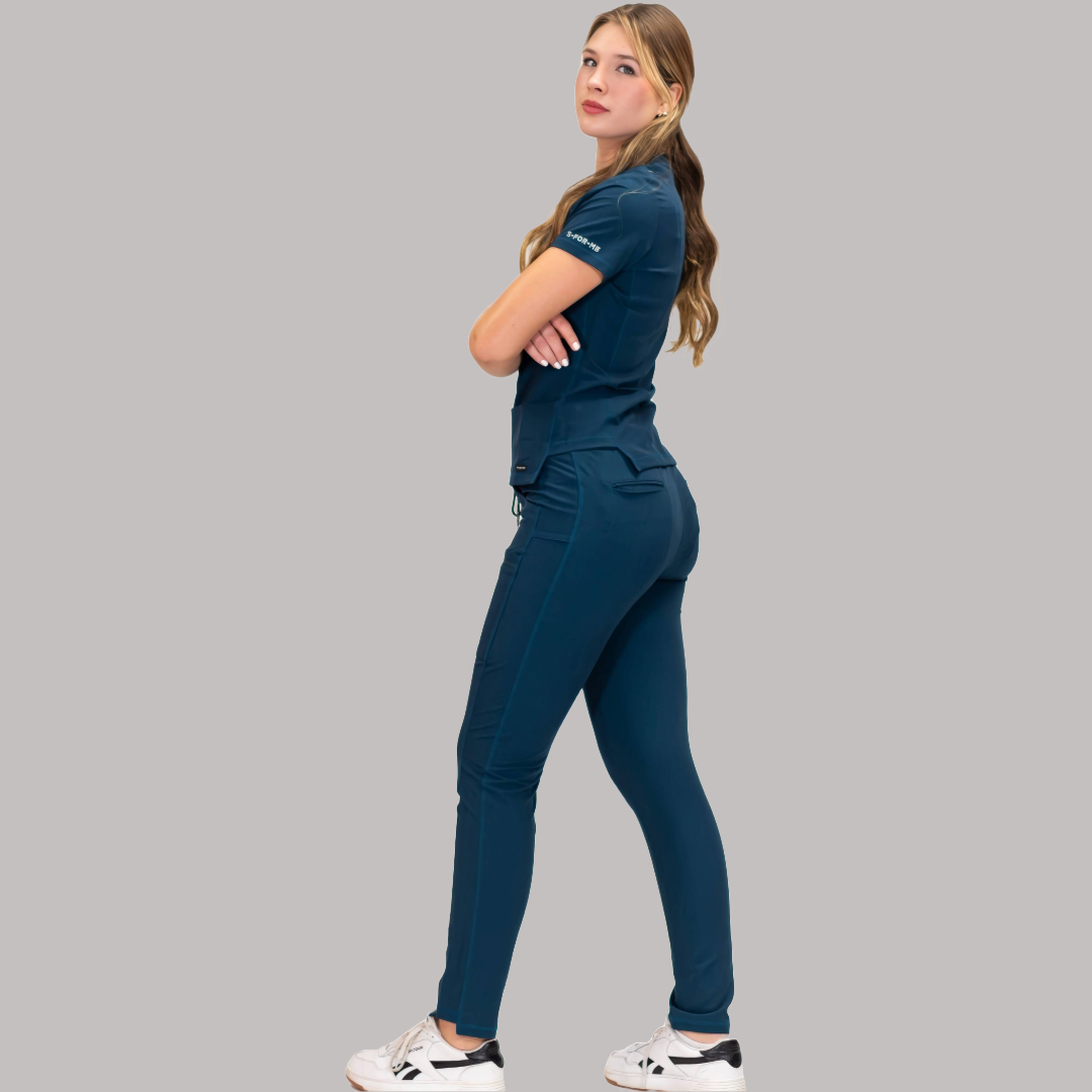 Filipina Quirúrgica Azul Caribe Mujer, Scrubs Antifluido Est. 300