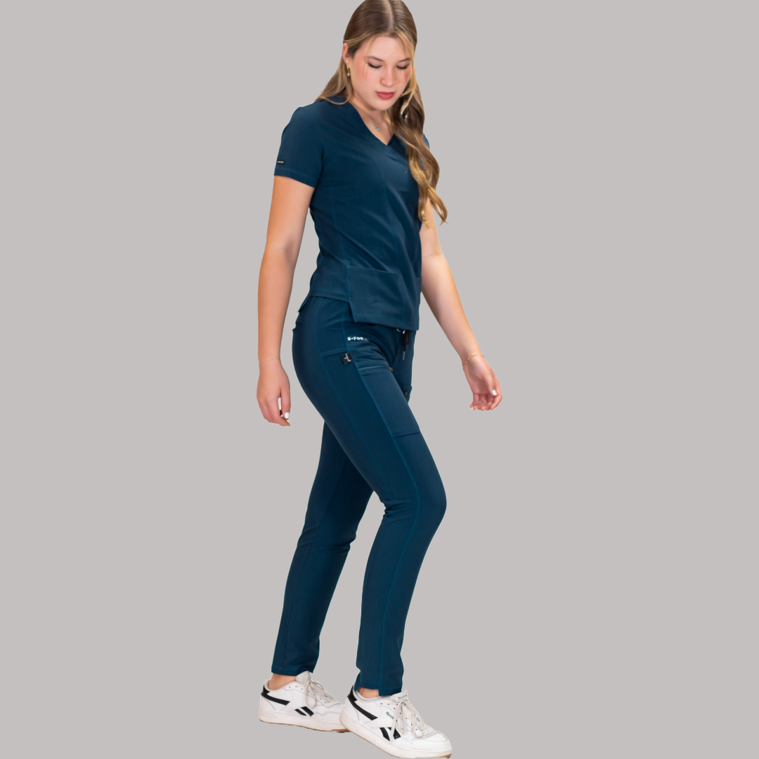 Filipina Quirúrgica Azul Caribe Mujer, Scrubs Antifluido Est. 300