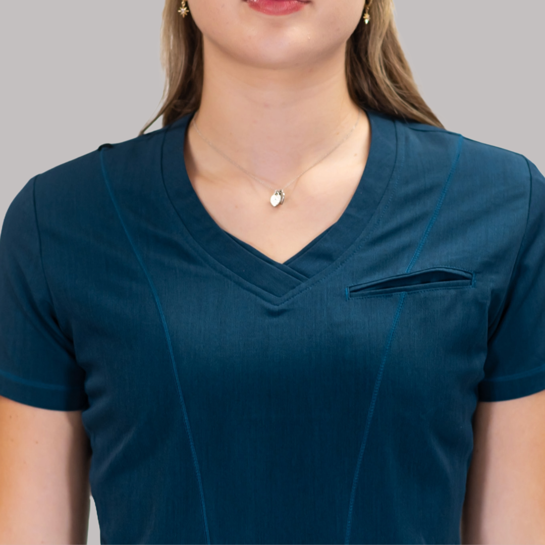 Filipina Quirúrgica Azul Caribe Mujer, Scrubs Antifluido Est. 300
