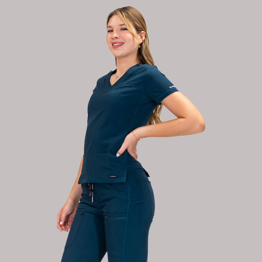 Filipina Quirúrgica Azul Caribe Mujer, Scrubs Antifluido Est. 300