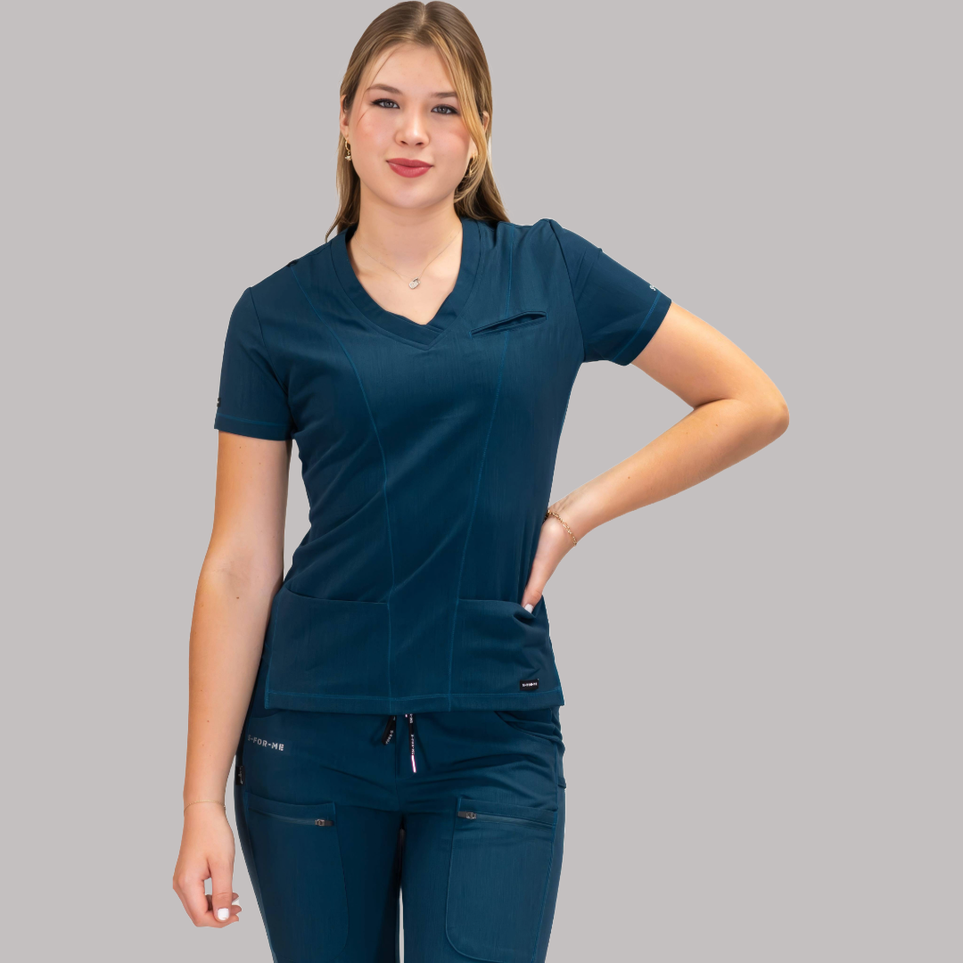 Filipina Quirúrgica Azul Caribe Mujer, Scrubs Antifluido Est. 300
