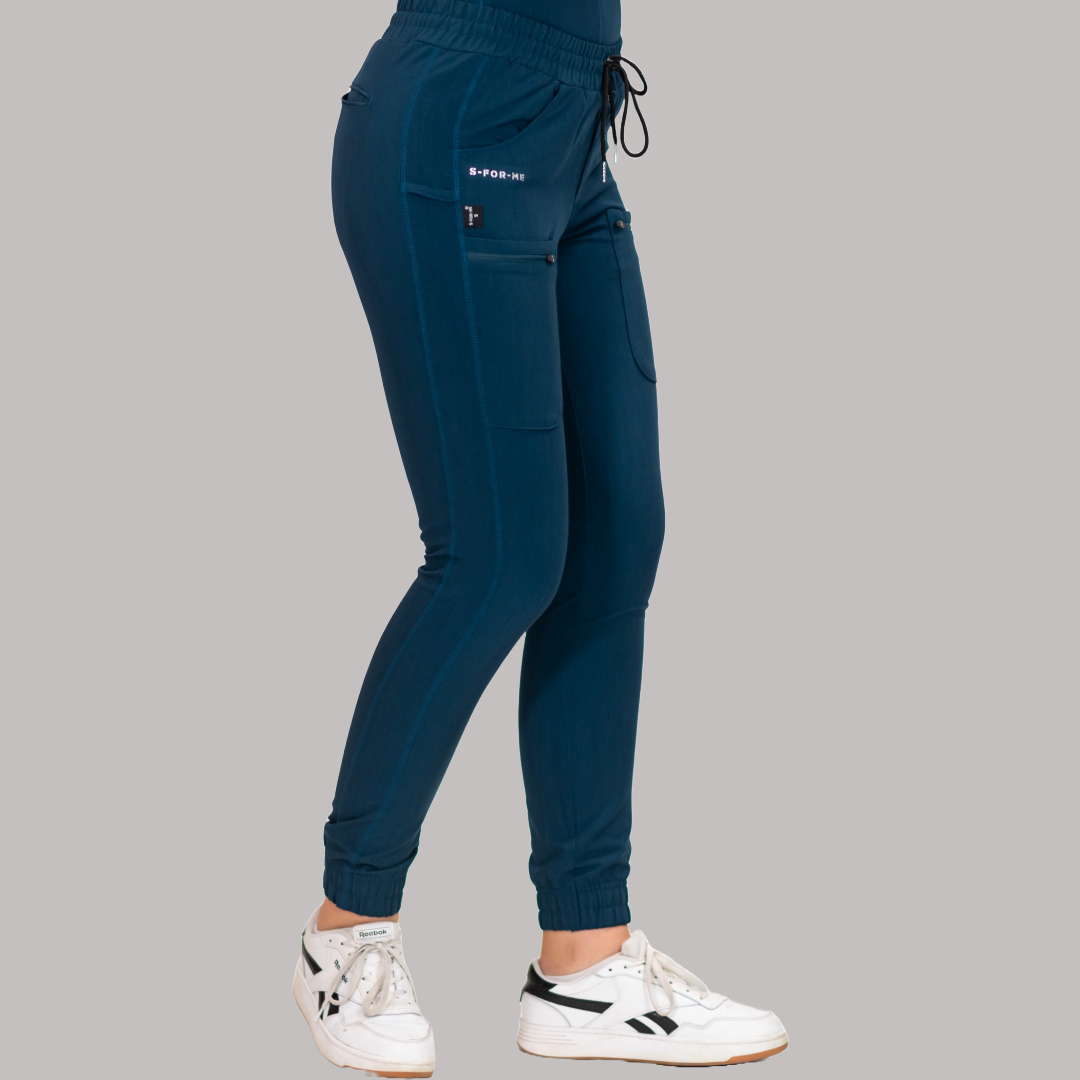 Jogger Quirúrgico Azul Caribe Mujer, Scrubs Antifluido Est. 300