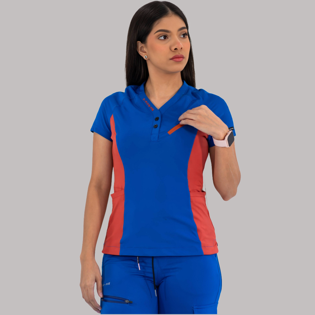 Filipina Quirúrgica Super Stretch Azul Rey - Chedron Mujer, Scrubs 905