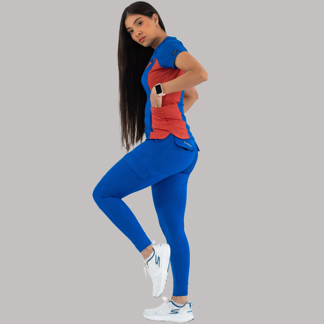 Filipina Quirúrgica Super Stretch Azul Rey - Chedron Mujer, Scrubs 905