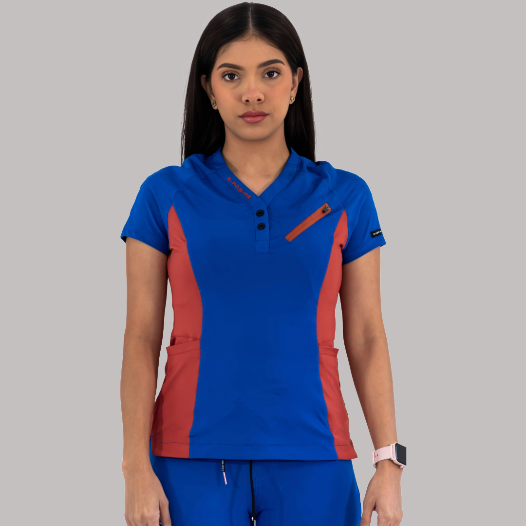 Filipina Quirúrgica Super Stretch Azul Rey - Chedron Mujer, Scrubs 905