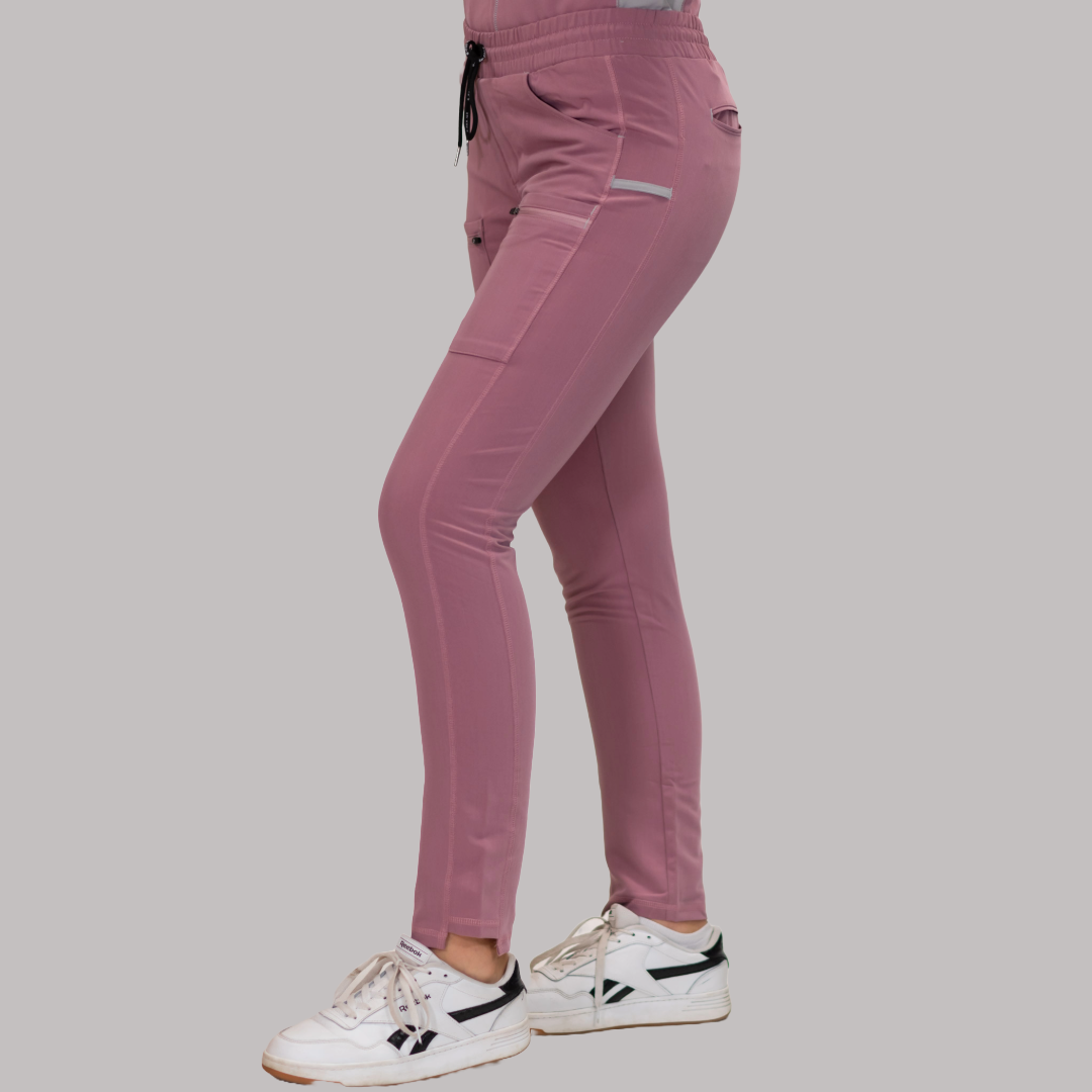 Pantalón Quirúrgico Palo de Rosa Mujer, Scrubs Antifluido Est. 300