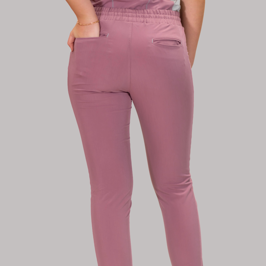Pantalón Quirúrgico Palo de Rosa Mujer, Scrubs Antifluido Est. 300