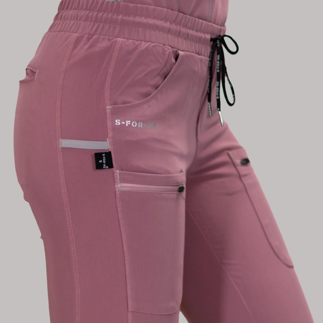Pantalón Quirúrgico Palo de Rosa Mujer, Scrubs Antifluido Est. 300
