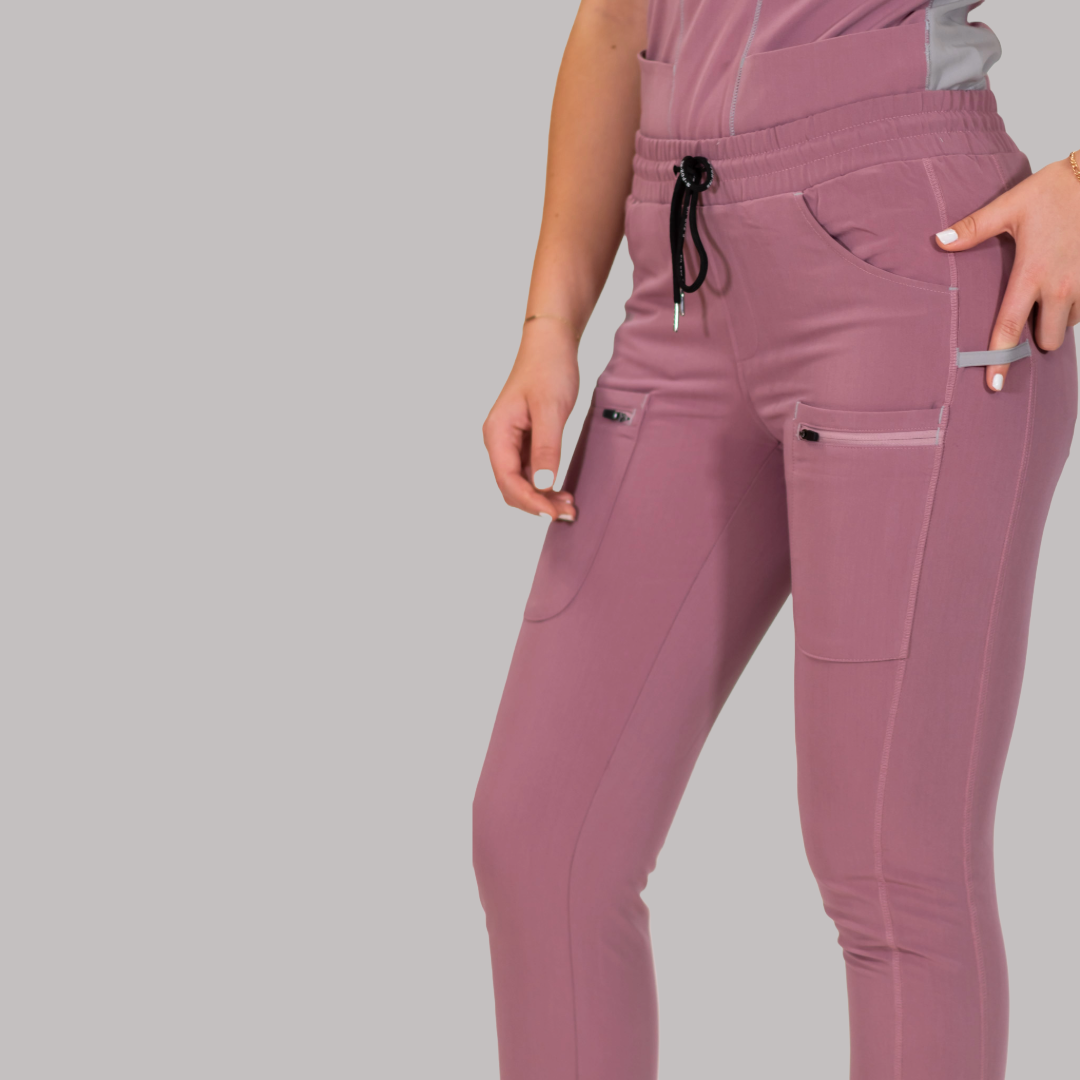 Pantalón Quirúrgico Palo de Rosa Mujer, Scrubs Antifluido Est. 300