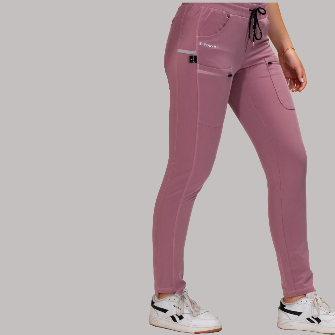 Pantalón Quirúrgico Palo de Rosa Mujer, Scrubs Antifluido Est. 300