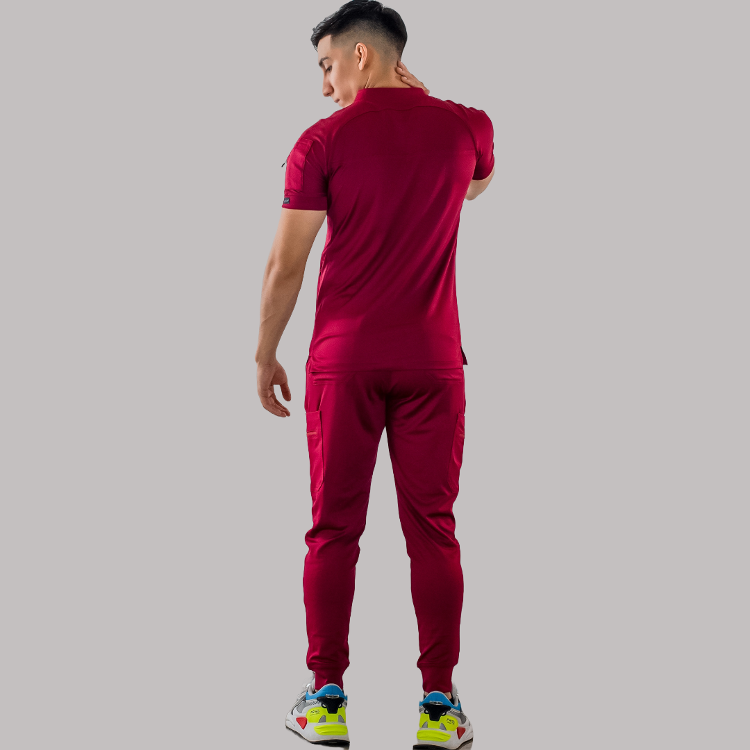 Men’s Scrub Top 901 Burgundy Super Stretch